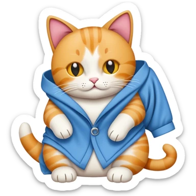 Cat folding clothes  sticker