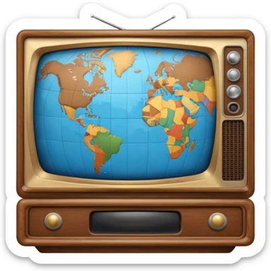 Tv with an globe  sticker