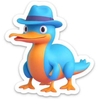 Perry the Platypus with fedora hat sticker