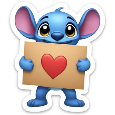 Stitch saying i love u sticker