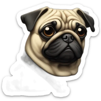 A cyberpunk pug in Art Nouveau style during 1910 sticker