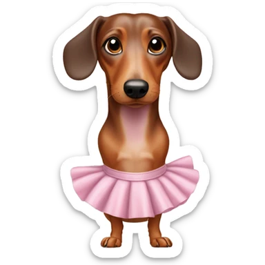 weiner dog with ballerina skirt sticker