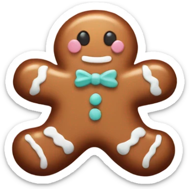 Pastel gingerbread man sticker