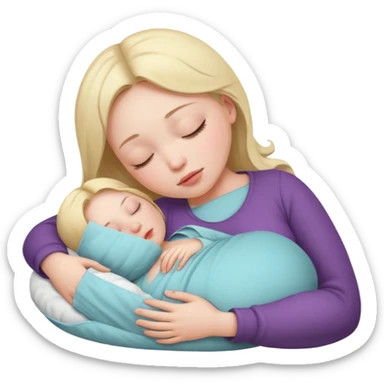 Pregnant girl sleeping sticker