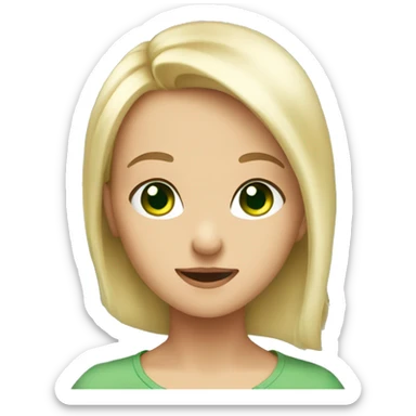 sweet blonde gaze very cute shy looking green eyes sticker