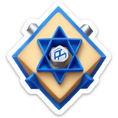 Jewish dreidel a four-sided spinning top, played during the Jewish holiday of Hanukkah sticker