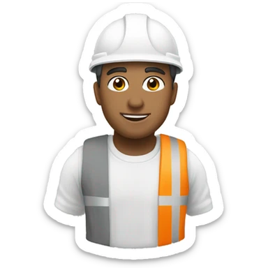 engenheiro com capacete branco na obra sticker