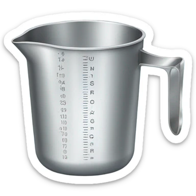 metal measuring cup filled with water sticker