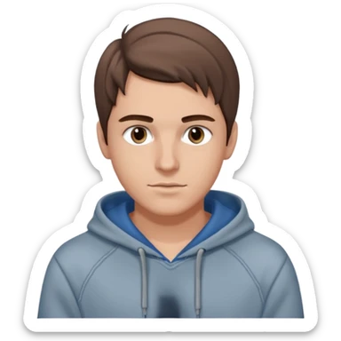 Kjekk gutt (lys i huden) som har pynta seg. Har på seg Jeans og grå hette genser og håret skal være  midtskill og fargen på håret er brunt. Litt øyevipper men ikke mye og litt mørke brun. Skal se HOT Å SEXY UT sticker