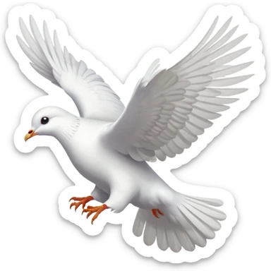 white pigeon flying sticker