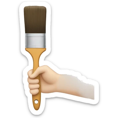 Pale hand holding paintbrush sticker