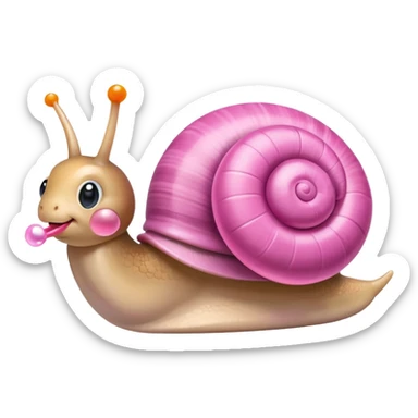 cute snail with a pink pacifier sticker