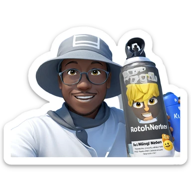 smiling boy in outdoor setting sticker