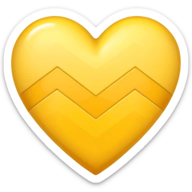 yellow heart with a chevron pattern sticker