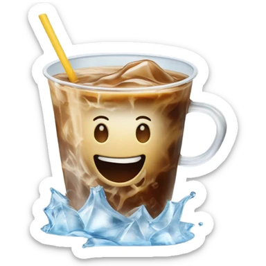 Dancing ice coffee sticker