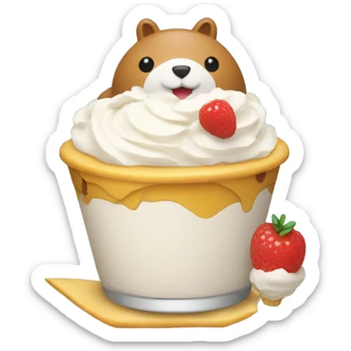 Animal enjoying a parfait sticker