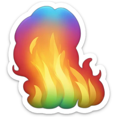 Rainbow fire sticker