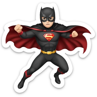 masked superhero vigilante with a cape sticker