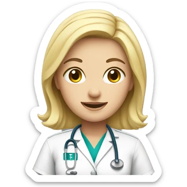 blonde girl nurse sticker