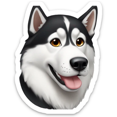 black and white husky with brown eyes sticker