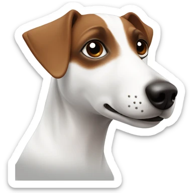 White jack russel with brown patch on his eye and ears sticker