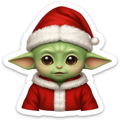 baby yoda santa sticker
