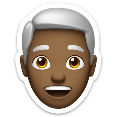 Nuetral face with tounge sticking out sticker