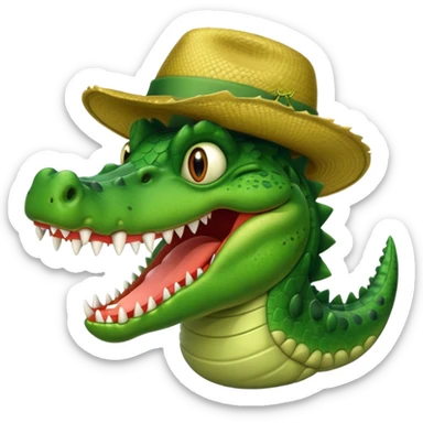 crocodile in hats sticker