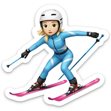 Skifahrerin Abfahrt  sticker