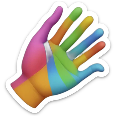 Two hands rozando los dedos la creación colours sticker