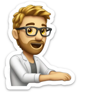 video editor working stressfull sticker