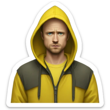 Teen Jesse Pinkman sad yellow hood sticker