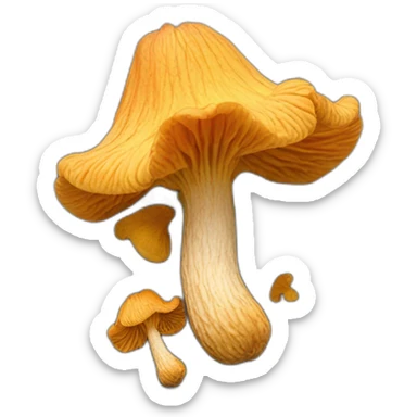 Chanterelles growing on the paving sticker