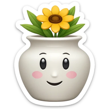 vaso branco sem flores sticker