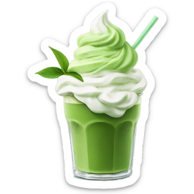 Iced matcha with whipped cream  sticker