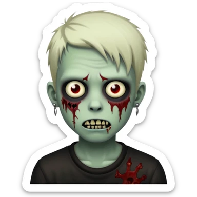 emo boy zombie piercings sticker