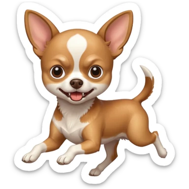 very angry chihuahua running sticker