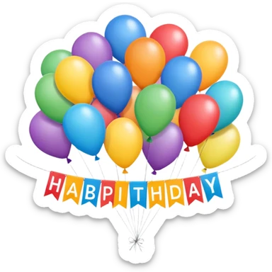 Happy birthday banner sticker