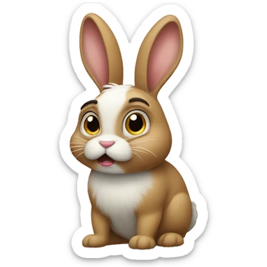 bunny unhappy sticker