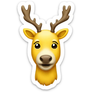 Yellow reindeer  sticker