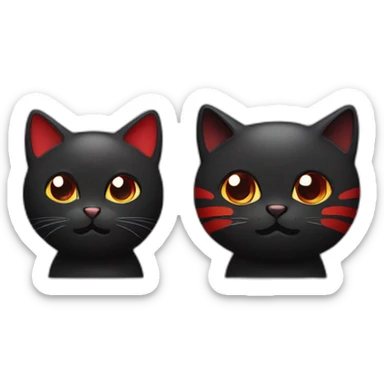 Two super cute cats, black and red sticker