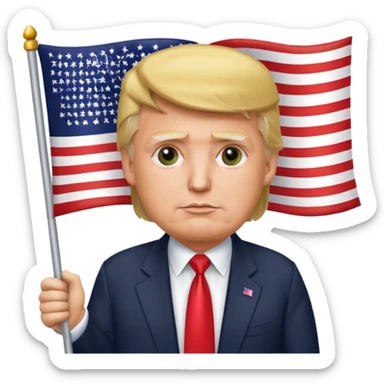 Donald trump with flag sticker
