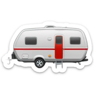 Grey camping car with red Line in the middle sticker