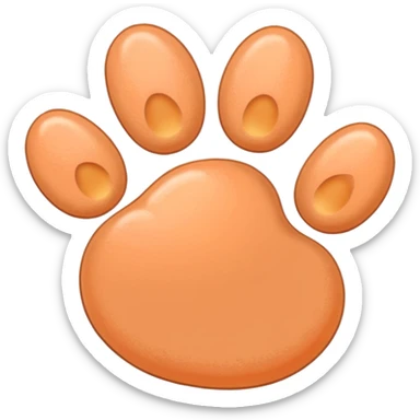a very light pale pastel apricot pawprint sticker