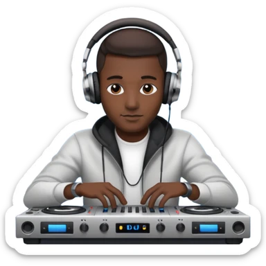 man dj with setup sticker