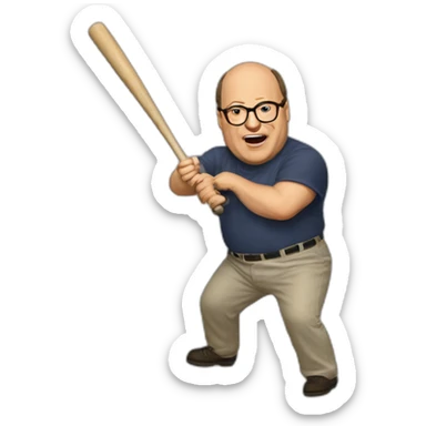 george costanza swinging bat sticker