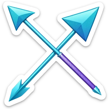 flecha para esquerda glitter roxo e ciano sticker