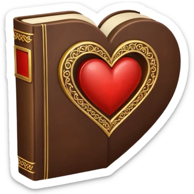 heart with a book motif sticker