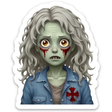 🧟‍♀️ zumbi de cabelo ondulado feminino  sticker