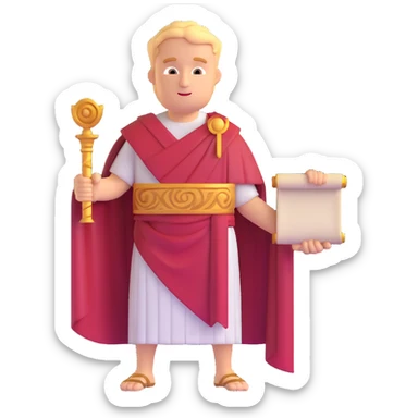Tiberius Gracchus holding a scroll, Roman toga sticker